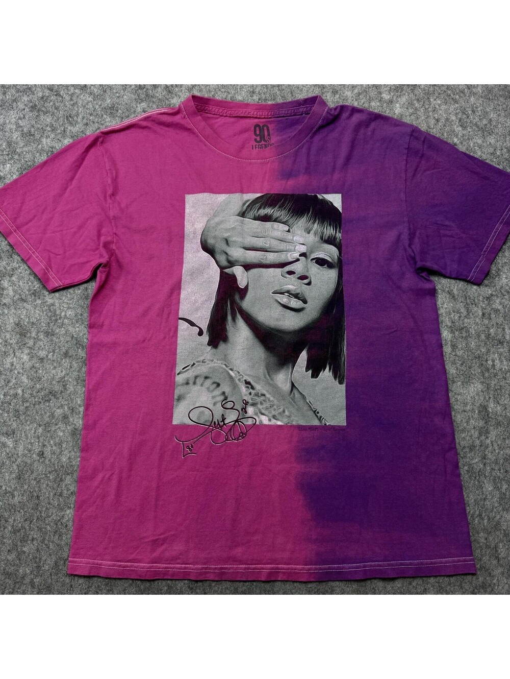 90s Legends Y2K Shirt Mens Medium Purple Dip Dye Streetwear 90s Music Tee